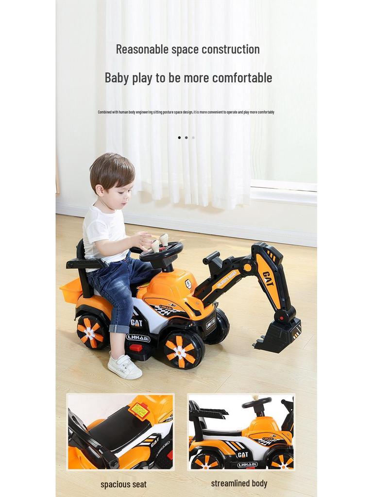 Large Ride-On Toy Excavator for Kids - Construction Digger Truck