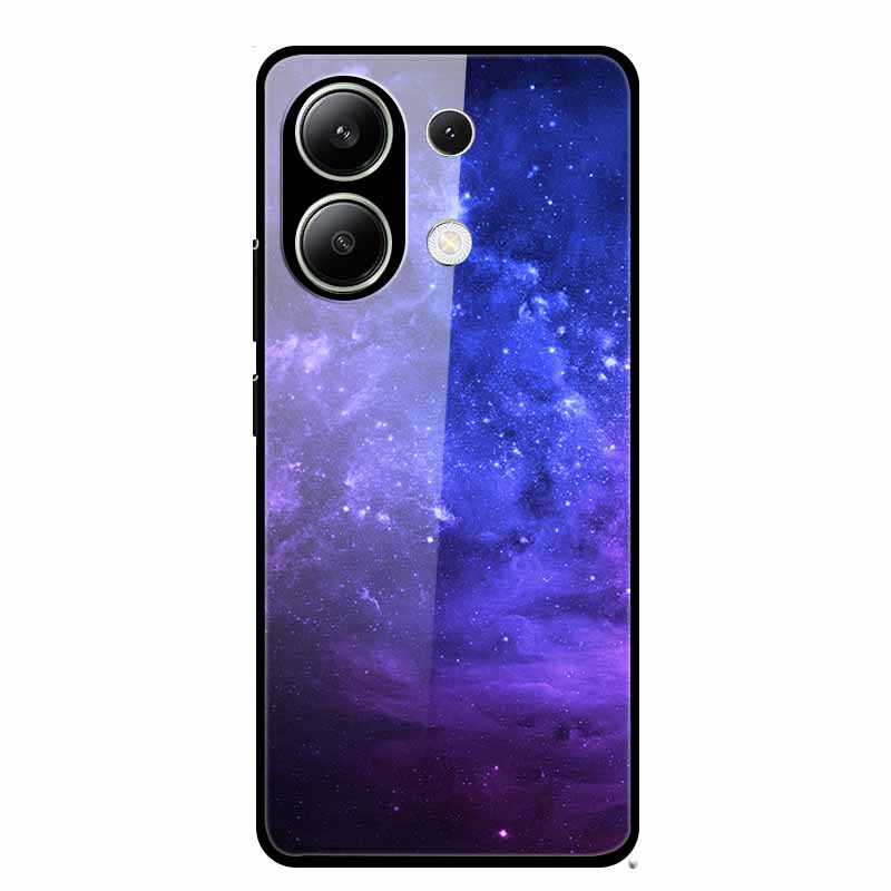 Glass Back Cover For Xiaomi Redmi Note 13 Case Note13 Pro Coque Hard Tempered Glass Case For Redmi Note 13 Pro Case Soft Bumper