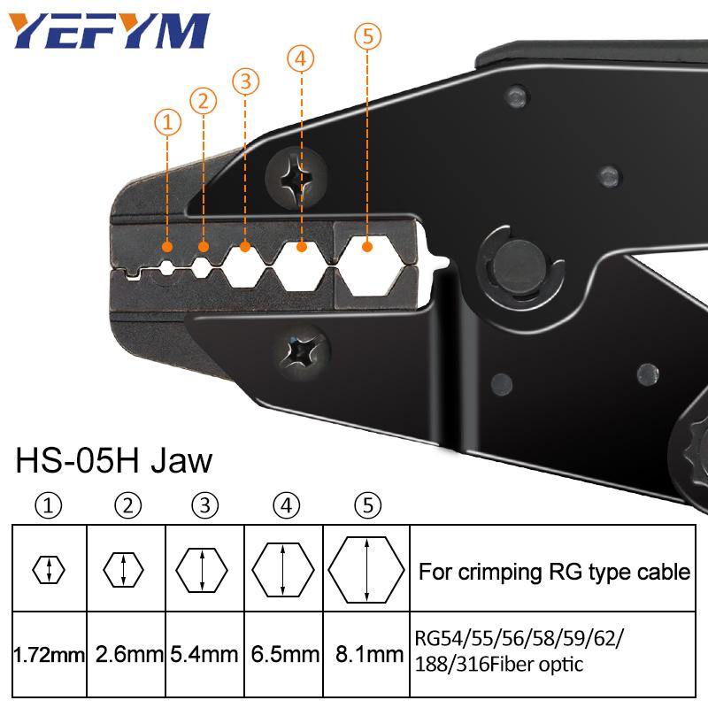 Coaxial Ratchet Crimp Tool Kit for Coaxial RG Cable RF Connectors with 5 Replaceable Dies