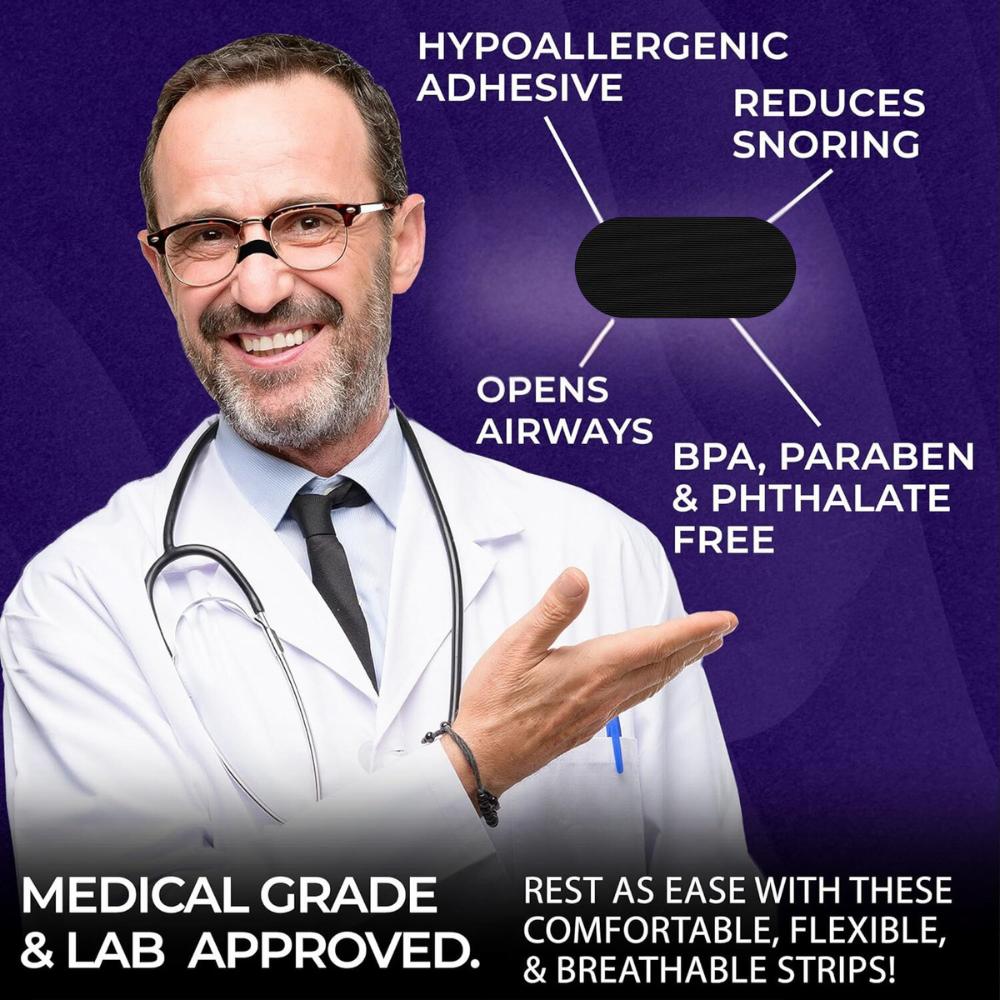 30/60Pcs Anti Snoring Sleep Mouth Tape Best Breathing Nasal Strips Medical Grade Improved Sleeping Snoring Relief