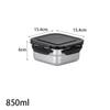 Stainless Steel Sealed Lunch Box Square Food Box Frozen Box Fresh-keeping Box  Microwave