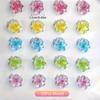 50Pcs 3D Flowers Butterfly For Nails Charms Gradient Ice Translucent Flower Nail Charms Luminous Decoration For Nails Design