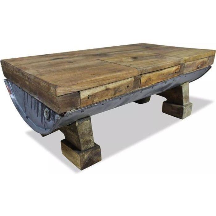VidaXL Table basse Bois de récupération massif 90 x 50 x 35 cm