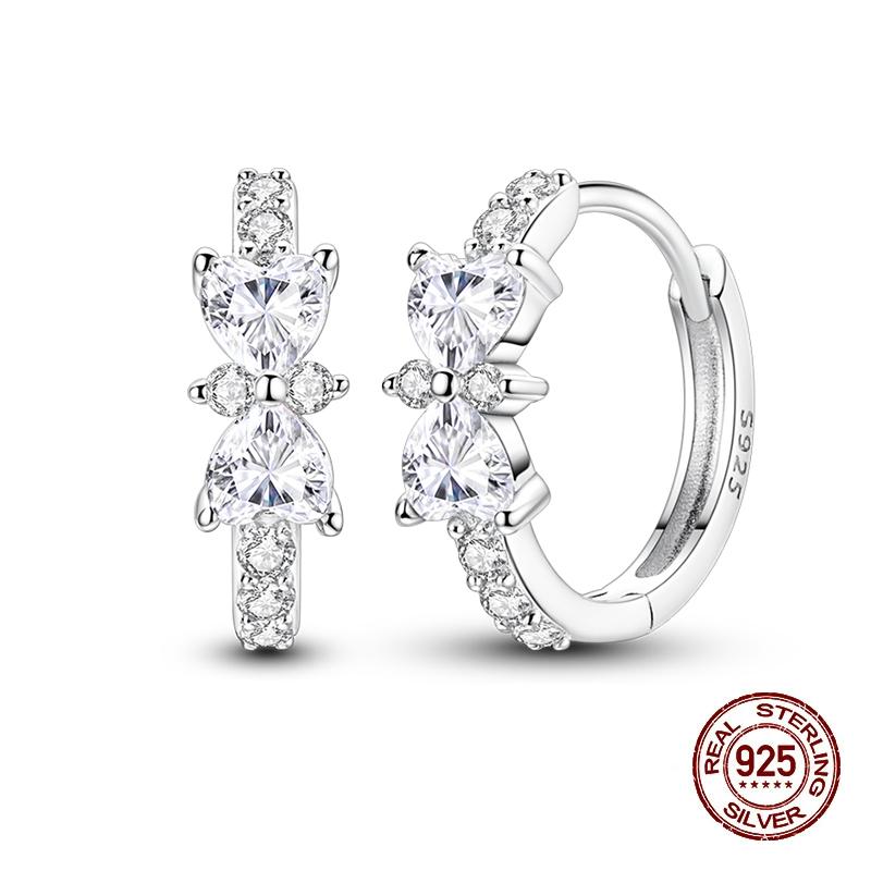 New Earrings for Women 925 Silver Color Star Geometric Entangle Zircon Earrings Fine Wedding Engagement Birthday Jewelry Gifts