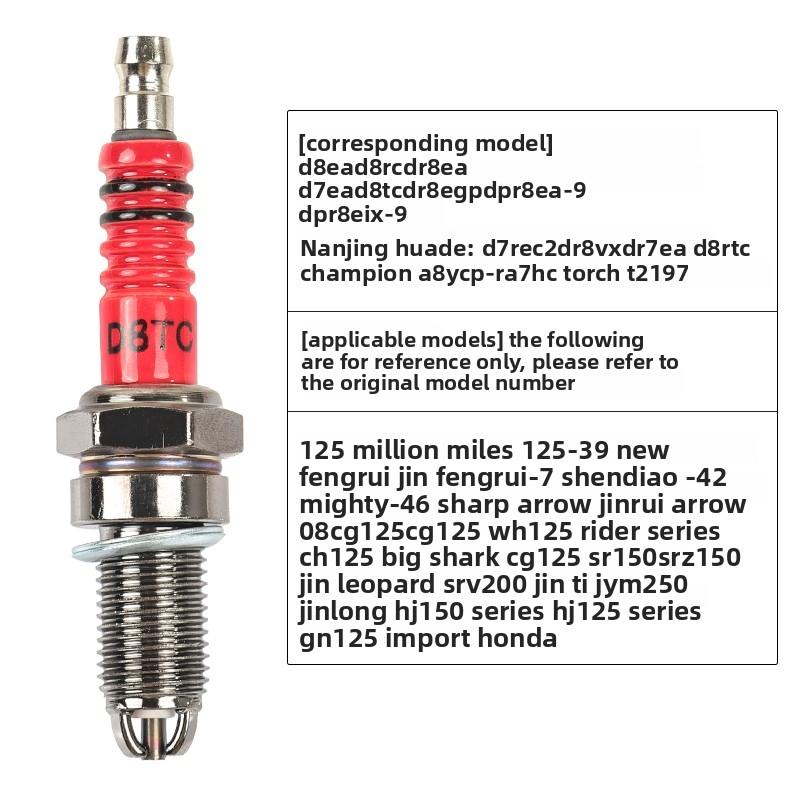 Three-stage spark plugs for scooters, A7TC/D8TC motorcycle models with 125 and 150 horsepower, 100cc universal ignition plugs
