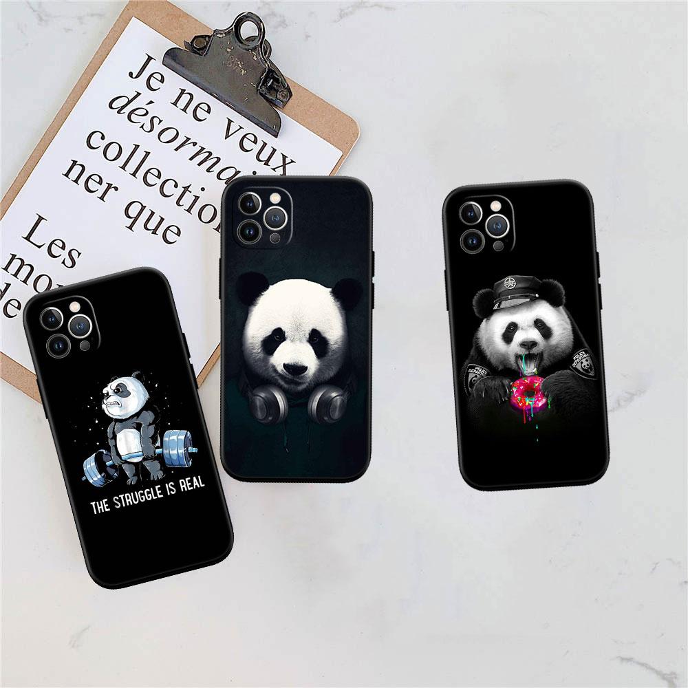 PP16 Cartoon Panda Soft Shell Phone Case for Redmi Note 10 11 12 Pro Max 10S 10C 10T 11A 11S 12S 12C