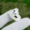 Natural Labradorite Gemstone Solitaire Adjustable Ring 925 Silver For Girls