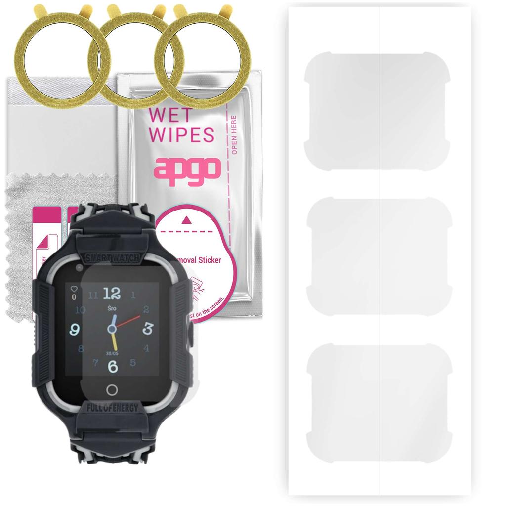 3x apgo Hydrogel Displayschutzfolie für Garett Kids Neon 4G, Hydrogel-Film, mit Positionierungsschicht, einfache Installation
