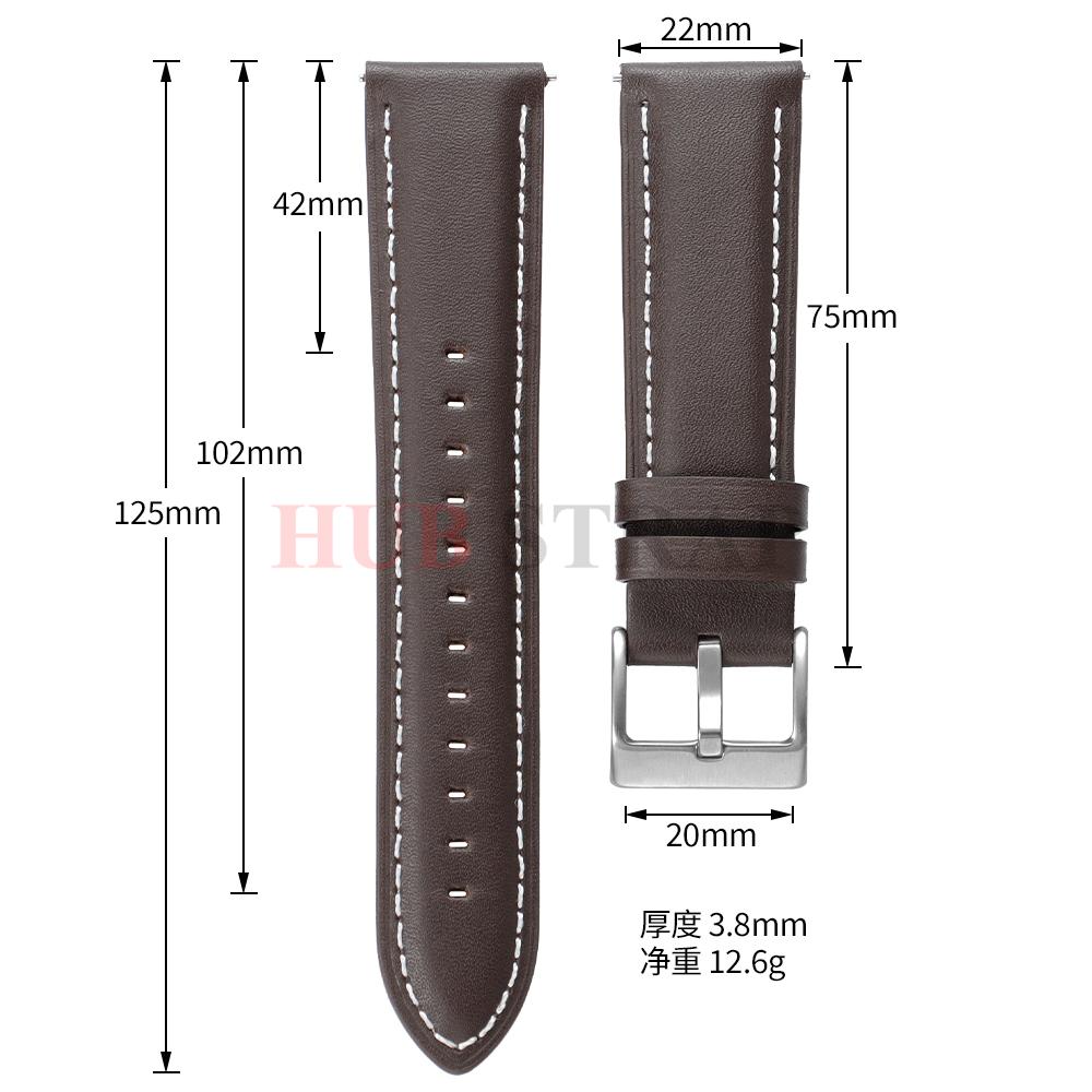 Cinturino per Orologio in Pelle di Vitello Materiale Morbido Cinturino da Polso 18mm 20mm 22mm con Fibbia in Acciaio Inossidabile Accessori per Orologio