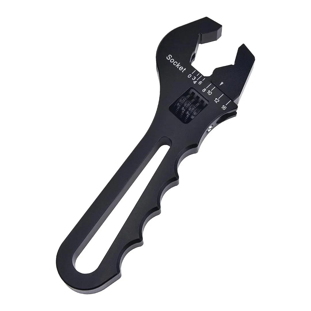 

Adjustable An Fitting Wrench 3AN-16AN Fitting Spanner Lightweight Aluminum for An Hose Fitting Adapters End Black чёрный