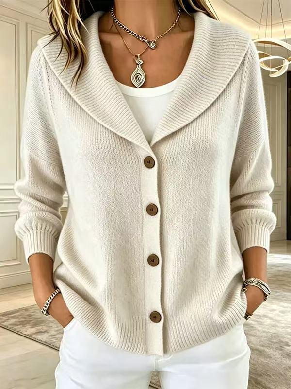 2026 European & American Women's Autumn/Winter Nine-Sleeve Lapel Button Solid Color Fashion