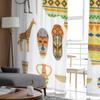 Afrika Symbole Und Reise Vektor Set Tüll Transparente Vorhänge für Wohnzimmer Schlafzimmer Küche Dekoration Voile Organza Vorhänge