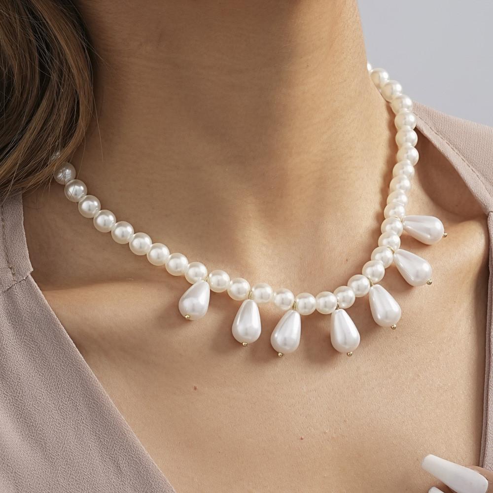 Eleganter Modeschmuck Kreativer Imitationsperlen-Anhänger Halskette Für Damen