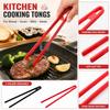 Silicone Food Tongs for Cooking Grilling and Serving Non-Slip Heat Resistant Kitchen Utensil Suitable for Bread Sushi Meat Steak
