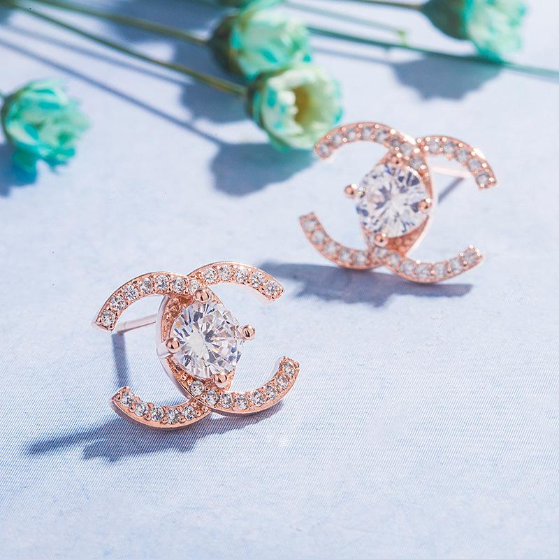 Kolczyki 2026 z cyrkoniami dla kobiet, Proste kolczyki dla dziewcząt, Niszowy design, Kolczyki i Kolczyki