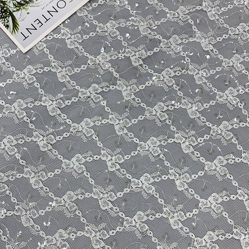 

New Silver Thread Heart Lace Women’s & Children’s Non-Elastic Formal Gowns and Wedding Dresses.