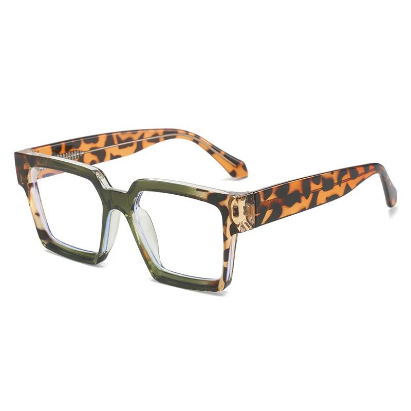 SHAUNA Fashion Square Candy Color Brillengestell Damen Federscharnier Anti Blaulicht Optische Brille Herren Leopard Retro Rahmen