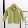 Kids' Velvet High Collar Long Sleeve Top for Autumn/Winter