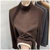 Fake Two German Velvet Half High Neck Base Shirts for Women's Autumn and Winter New Design Sense Long Sleeved Outerwear