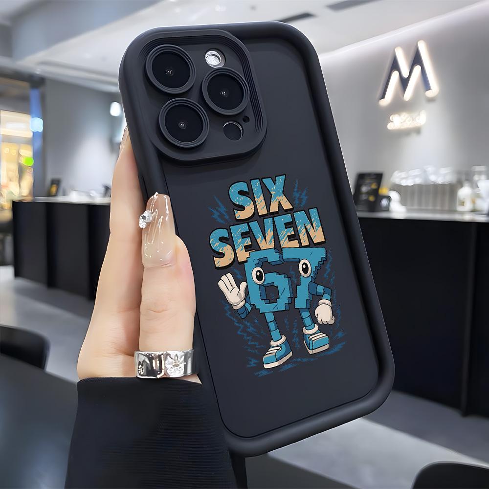 

Phone Case Colorful SIX SEVEN Graphic Cartoon for iPhone 17 16e 16 15 14 13 12 11 Air Pro Max Mini Plus Soft TPU Back Cover iPhone 11