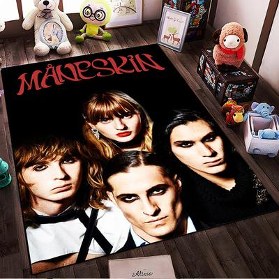 Rock Band Portrait Design Rug Non-slip Rug Suitable for Living Room and Bedroom Sofas
