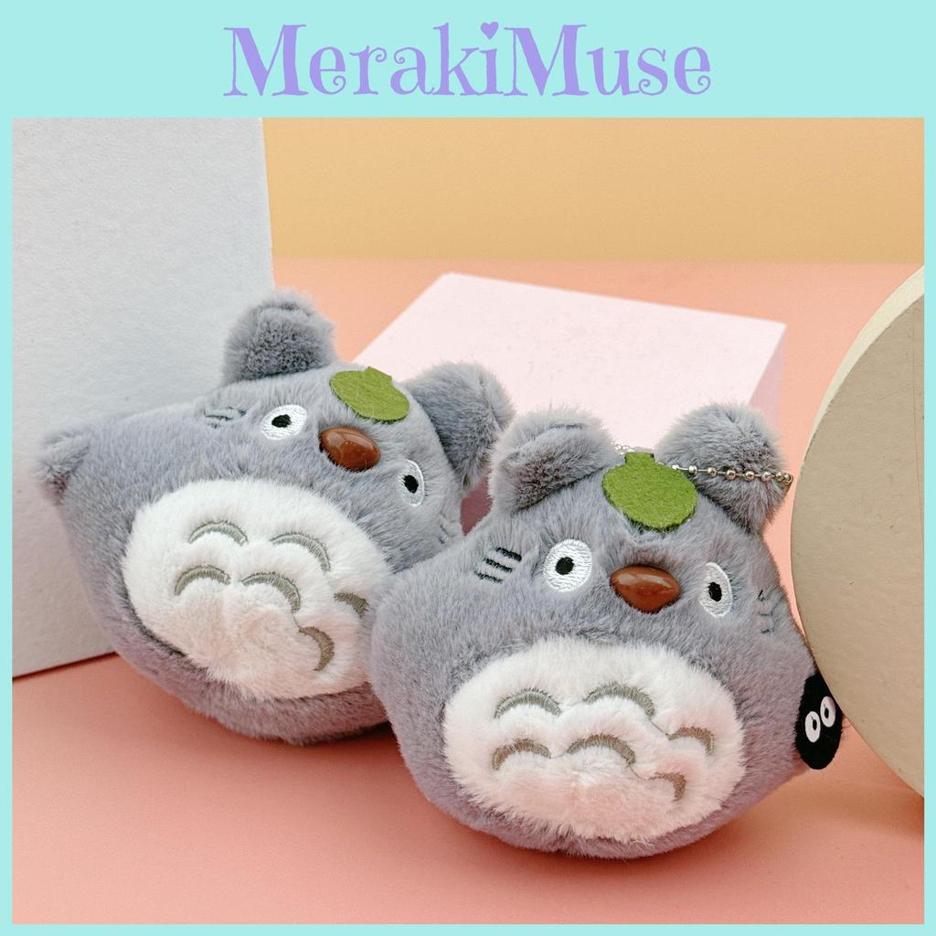 Mini Totoro Plush Toy Soft And Cute Cat Stuffed Animal Keychain Bag Charm**