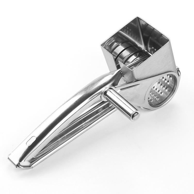 Multifunctional 430 Stainless Steel Cheese Grater with Hand-Crank & Multiple Blades
