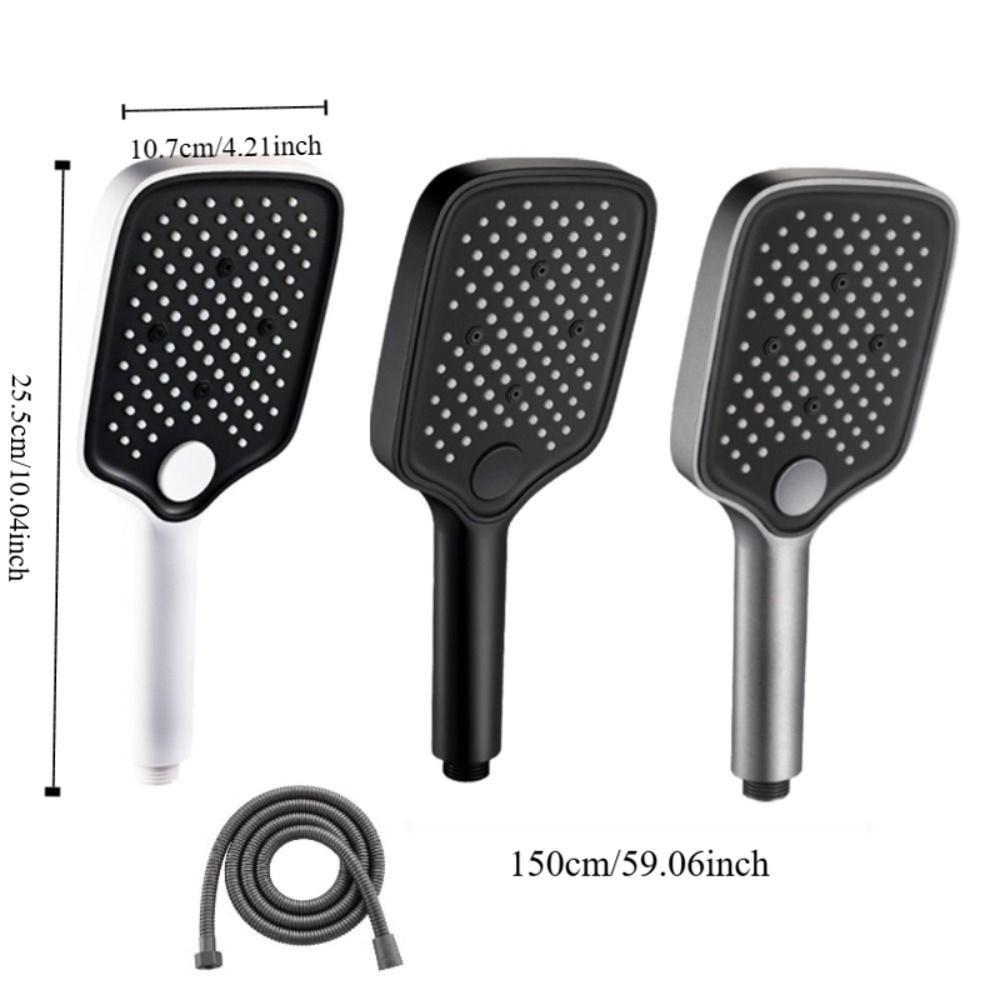 Rectangular Large Panel Pressurized Shower Head 3 Mode Rain Shower Set Barber Shop