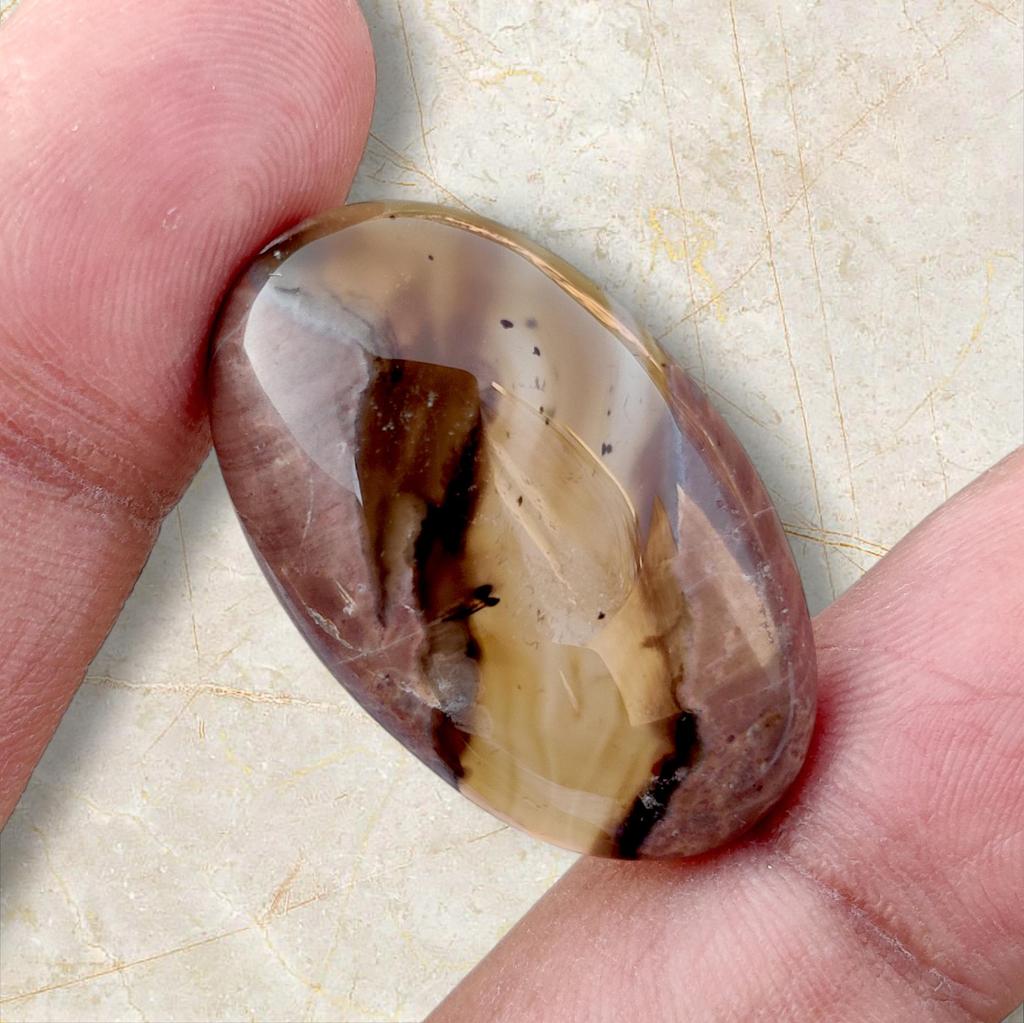 33 Carat Size Oval Natural Turkish Stick Agate Cabochon Gemstone, 33x18x5 MM Size Cabochon.