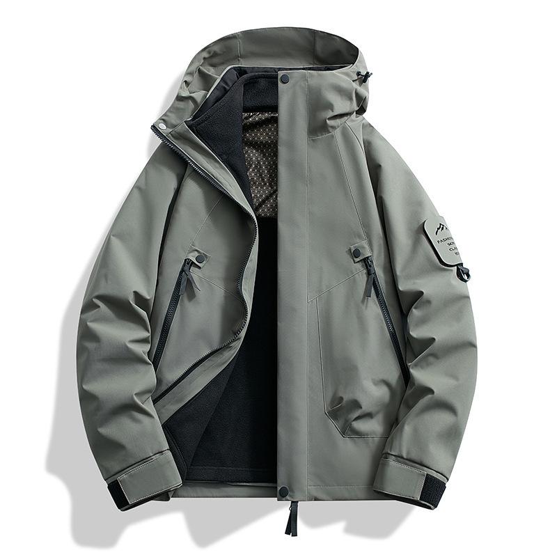 2024 Men’s & Women’s 3-in-1 Outdoor Mountaineering Jacket: Detachable, Waterproof, Solid Color System.