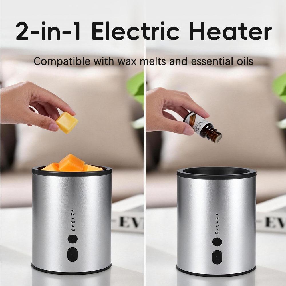 Wax Melt Heater Metal Wax Heater for Aromatherapy Wax Electric Aromatic Candle Oil Burner 2-in-1 USB Plug