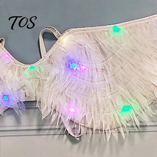 LED Costume Accessories Light-Up Angle Wing, Glowing Feather Wing for Kids Girls, Light Up Performance Wings Fairy Props Christmas Halloween Stage Led