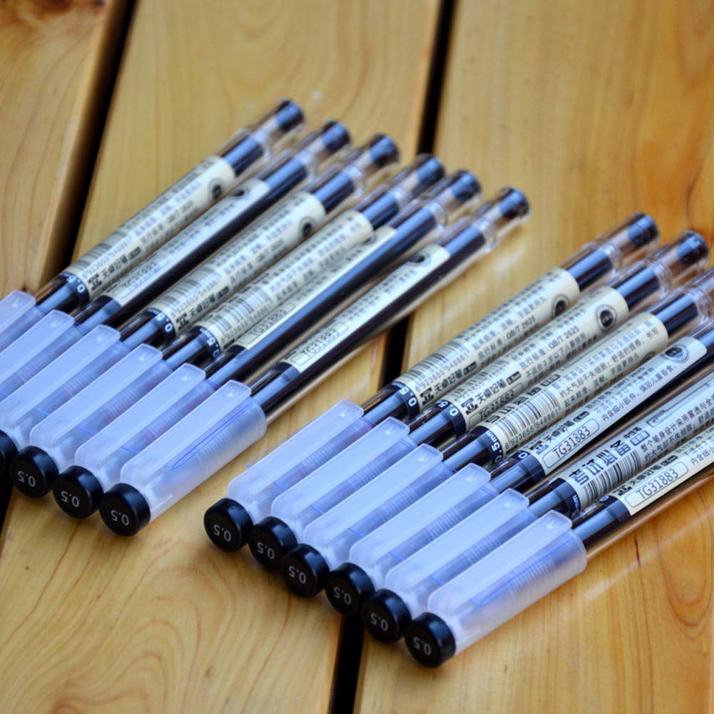 Sencoo 12-Pack Black Gel Ink Pens, Extra Fine Point, Ballpoint Pen, 0.35mm, Black, Office/School Stationery, Student Pens