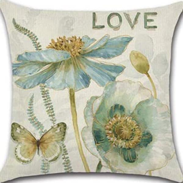 Retro Plant Floral Print Linen Pillow Case Home Living Room Sofa Car Cushion Pillow