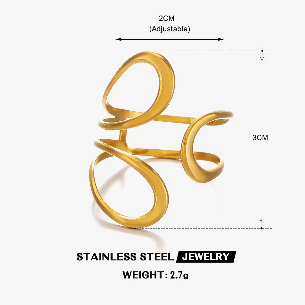 Lats Fashion Geometric Open Ring Stacked Irregular Ring For Women Party Festival Accessories