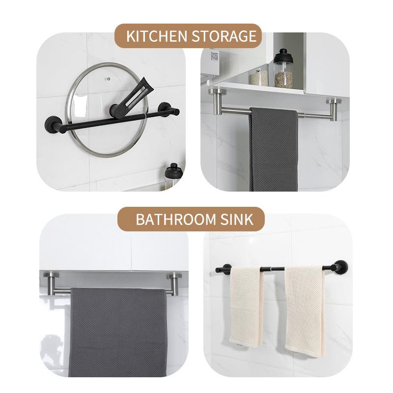 Adjustable Towel Bar Retractable Stainless Steel Rustproof Wall-mounted Extended Towel Holder for Bathroom Kitchen Accessories