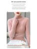 Women’s 2025 Autumn/Winter Pure Wool Sweater, Half-High Neck, Ribbed, Slim-Fit, Figure-Flattering with Cashmere Inner Layer