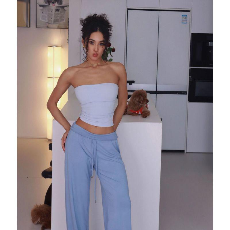 Guangzhou Painted Clothing Co., Ltd. Fashion Style Sexy Tube Top with Chest Pad Vest Female Silm Yoga Pilates