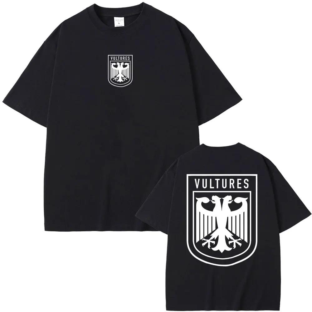 Raper Kanye West Nowy Album Muzyczny Vultures Graficzne Koszulki Męskie Damskie Hip Hop Moda Uliczna Luźne Koszulki Bawełniane Topy