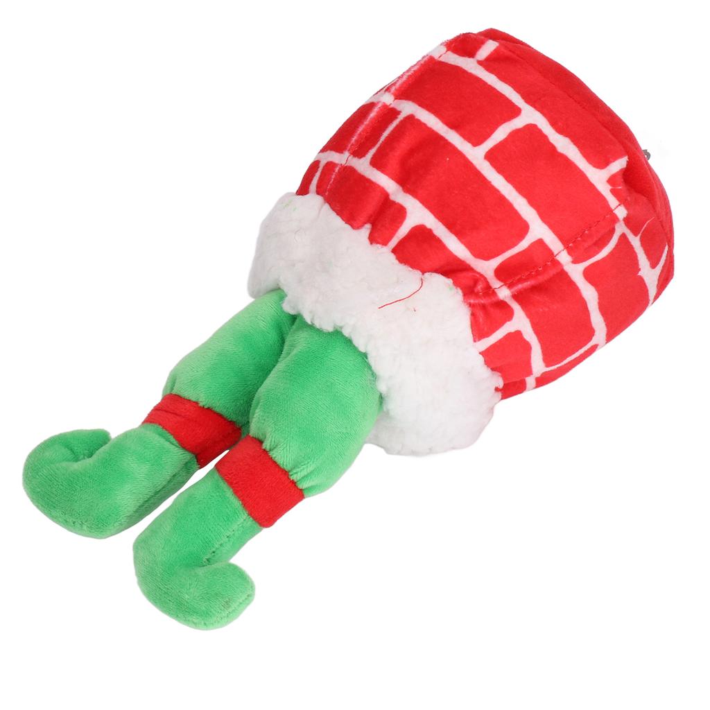 Dog Plush Chewing Toy Soft Bite Resistant Pet Christmas Squeaky Toy for Teeth Cleaning(Red Green )