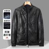 New men's leather jacket spring and autumn American d stand-up collar windproof casual leather jacket men