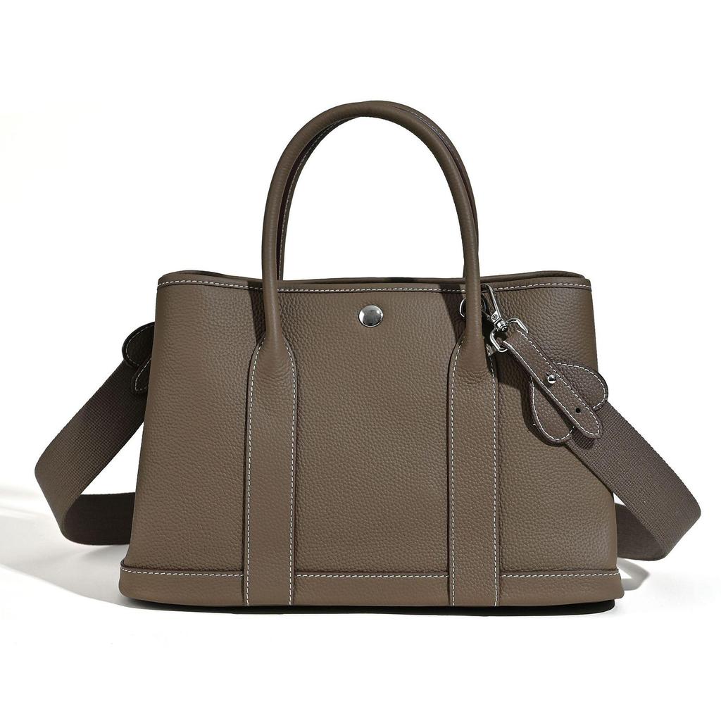 2026 Borsa da Giardino in Pelle di Mucca di Primo Strato Grande Capacità Borsa da Donna in Vera Pelle Moda di Nicchia Versatile Borsa a Mano per Pendolari