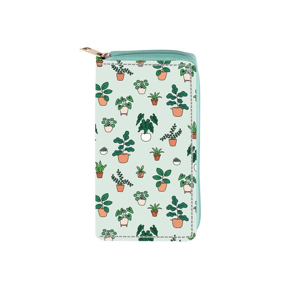 

Новый кошелек на длинной молнии в этническом стиле с кактусами, кошелек-клатч с защитой