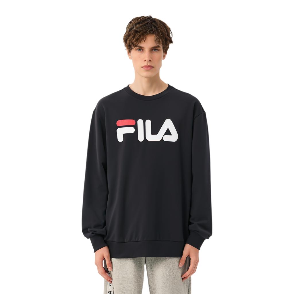 Fila Buchstaben-Logo Sportlich Lässiger Rundhals-Pullover Amerikanisches Vintage Sweatshirt Unisex Sweatshirt Legendär-Blau F51U144231FNV