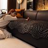 High End Irregular Zebra Pattern Sofa Cushion Cozy Chenille Anti Slip Couch Cover for Home Pet Friendly Anti-Wear Home Decor