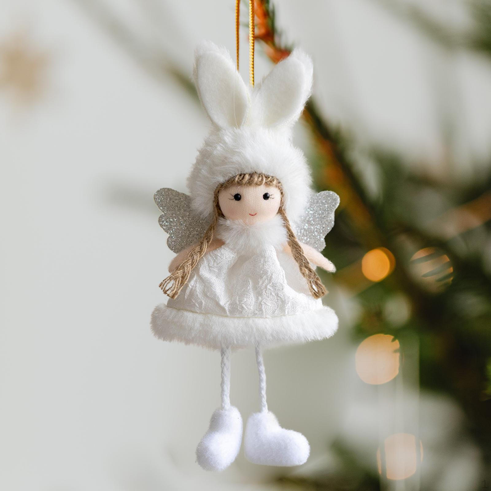

Украшение на рождественскую елку, кукла-ангелочек, мультяшный рождественский декор, подвесное украшение для настенного домашнего праздника белый