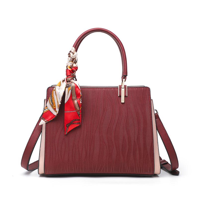 Red Ripple Wedding Bag Bridal Bag Women'S Bag Mom Bag Engagement Handbag Large Capacity Embossed