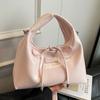 Early Spring New Gentle Wind Solid Color Soft Leather Handbag Bag Women's Simple Straps Bow Versatile Commuter Messenger Bag
