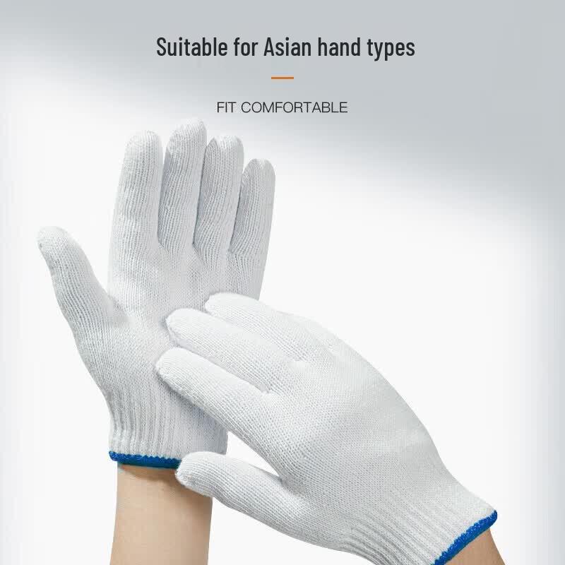 Durable White Cotton Work Gloves