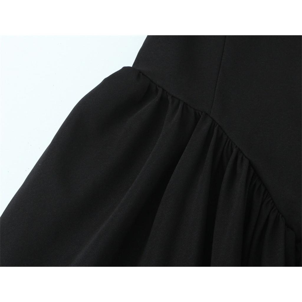 Dames Ronde Hals Mouwloze Mini Jurk Slim Fit Middelhoge Taille Streetwear Plooibodem Effen Jurk